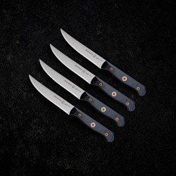 Messermeister Avanta Fine Edge Steak Knife Set, 4-Piece, Pakkawood